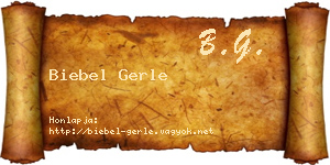 Biebel Gerle névjegykártya